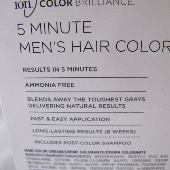 NIB - ion Men's 5-Minute Steel Gray Hair Color Kit - Picture 6 of 9